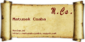 Matusek Csaba névjegykártya